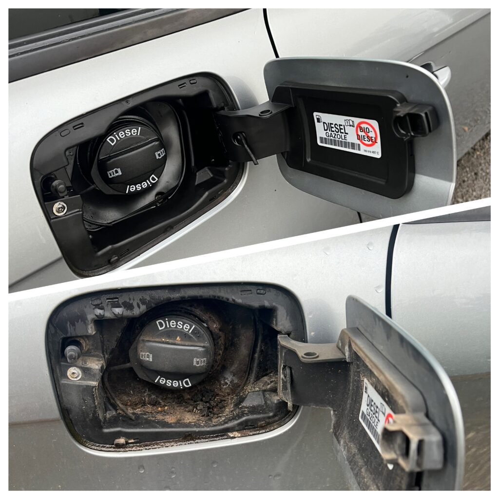 Avant après nettoyage extérieur voiture à domicile NaraClean Lille